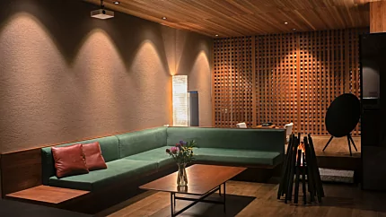 Stix Fire Pit by EcoSmart Fire creates a stylish focal point with eco-friendly ethanol fuel at a private home.